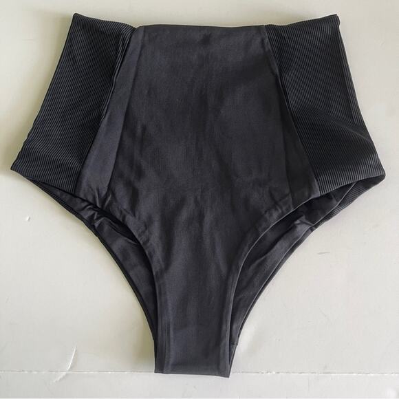 L*Space Jackie High Waist Bikini Bottom Swim Black - Picture 12 of 13